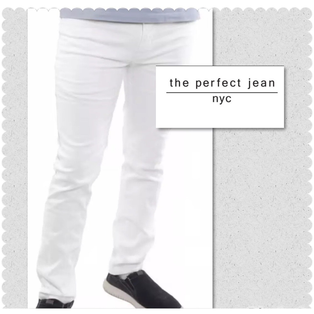The Perfect Jean NYC Slim Fit‎ Blanco White Jeans 40x28 NWT Men's Stretch Denim